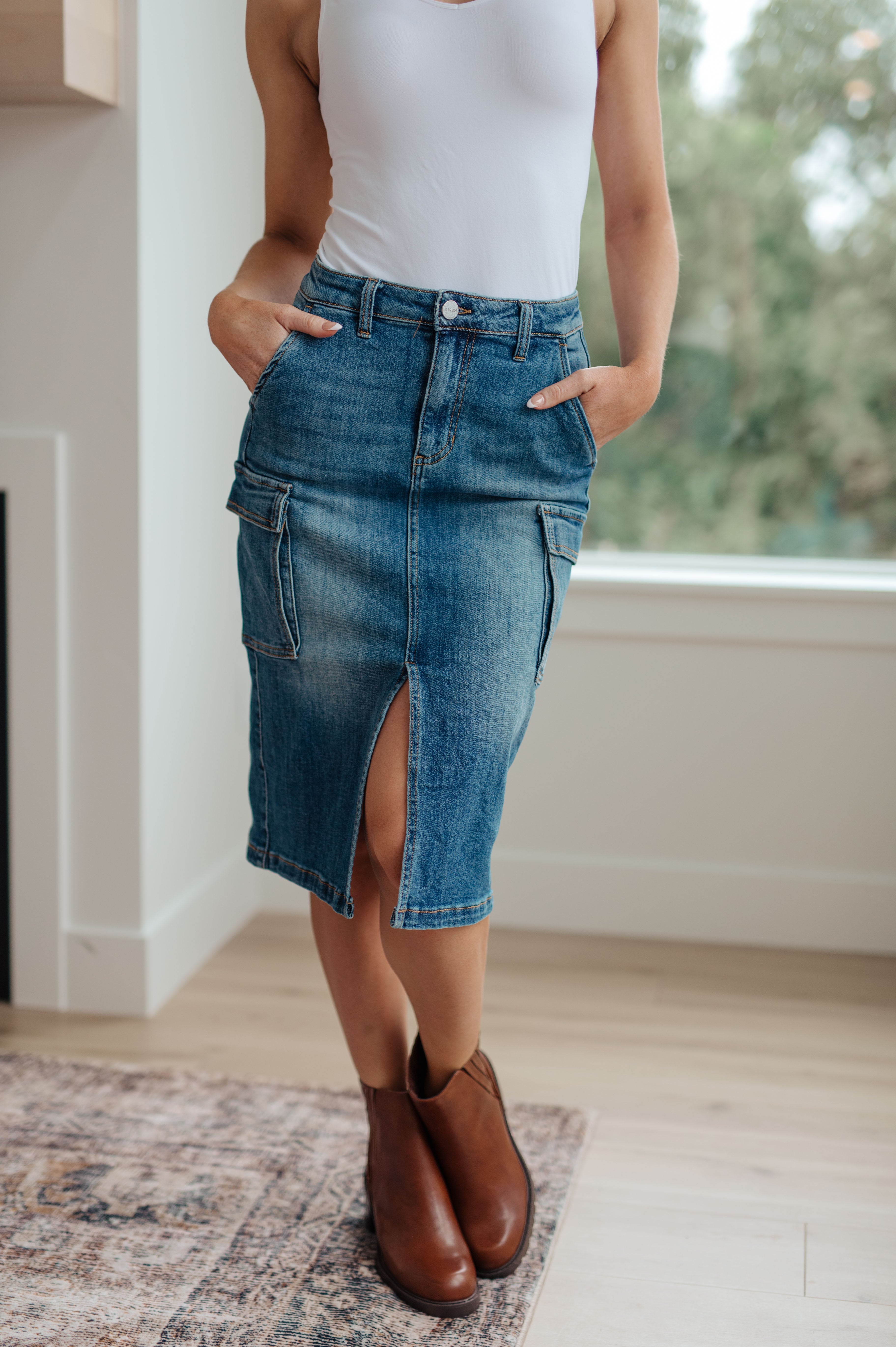 AlwaysBeThereCargoDenimSkirt25
