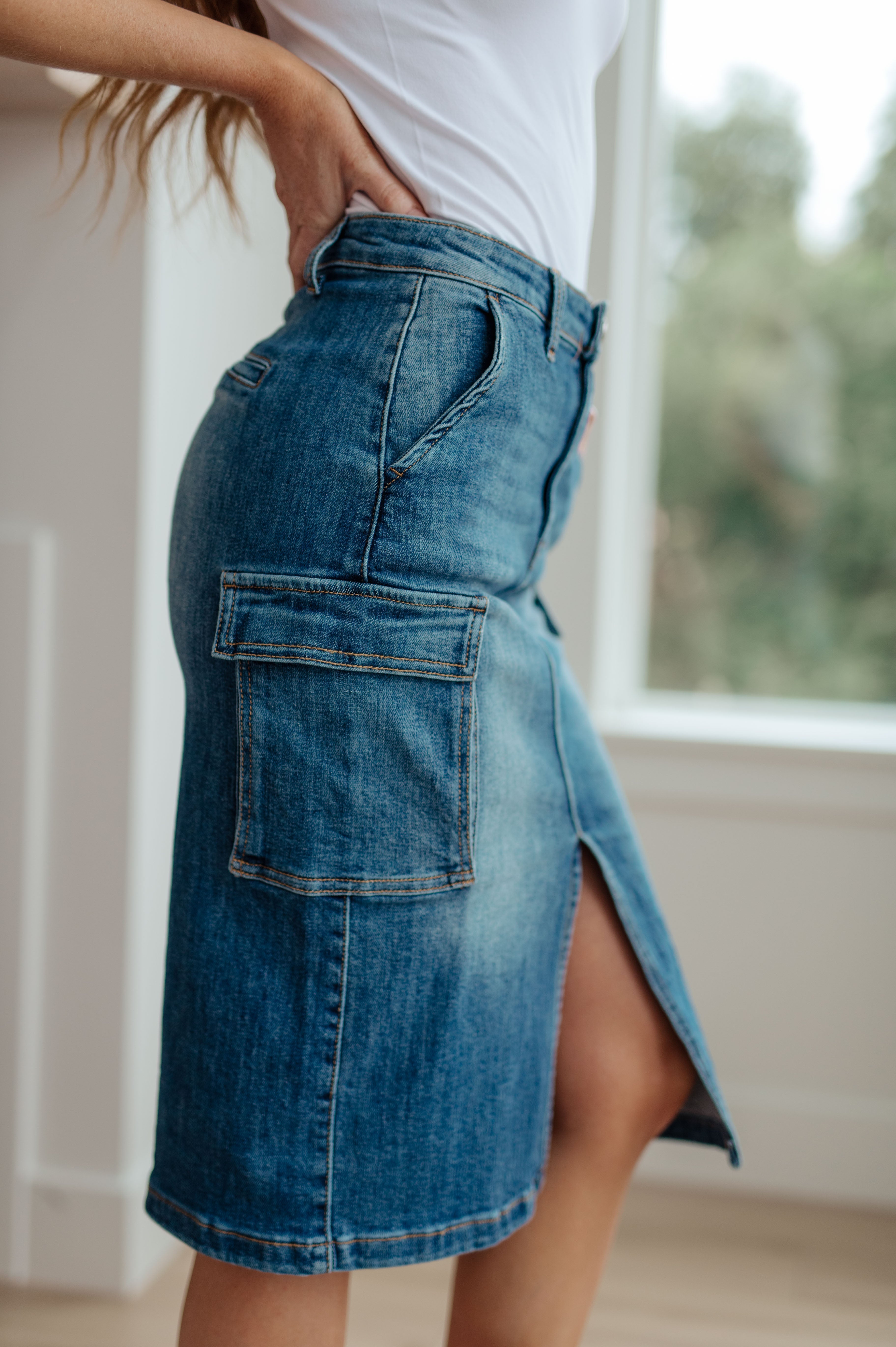 AlwaysBeThereCargoDenimSkirt32
