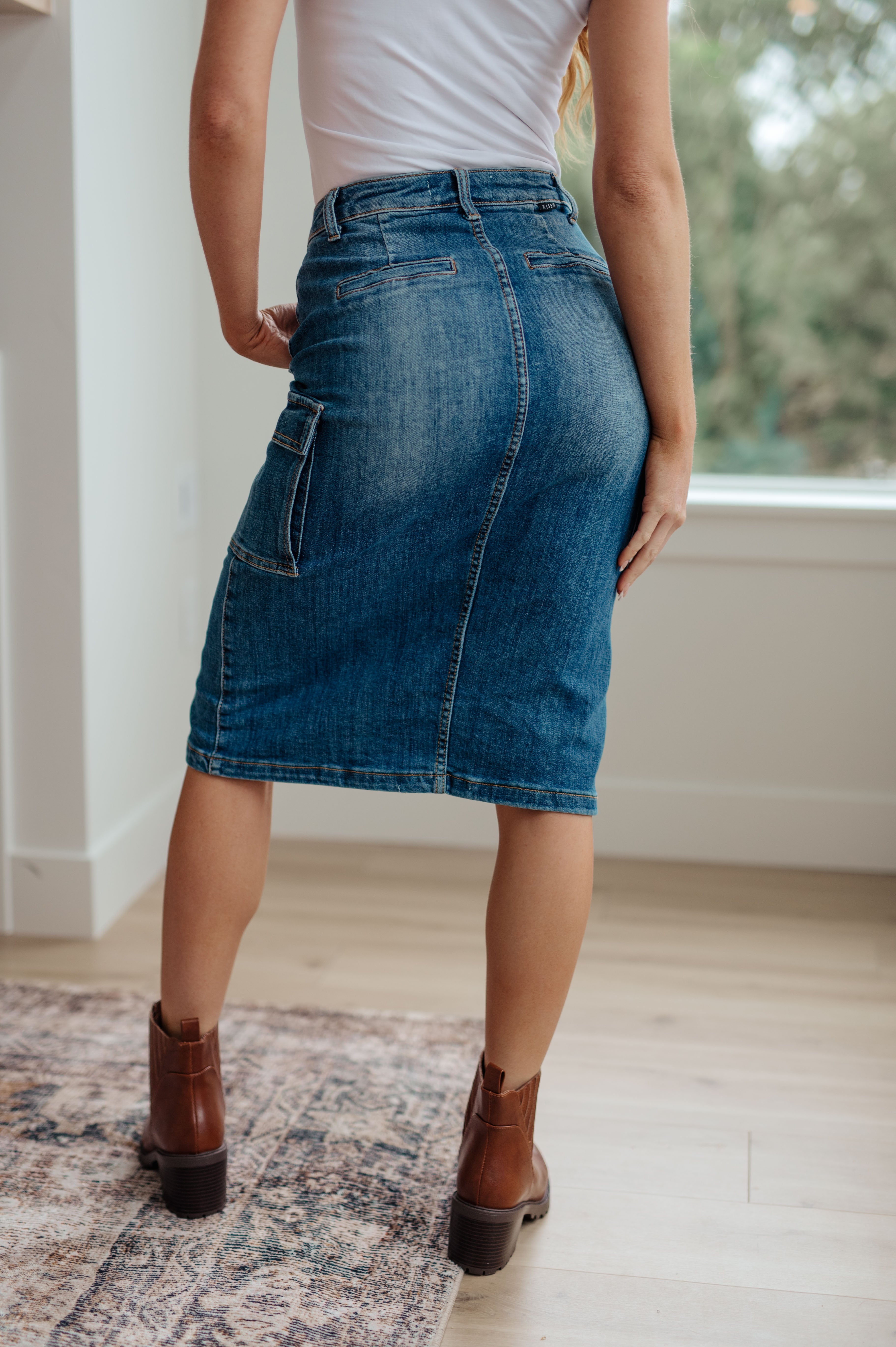 AlwaysBeThereCargoDenimSkirt35