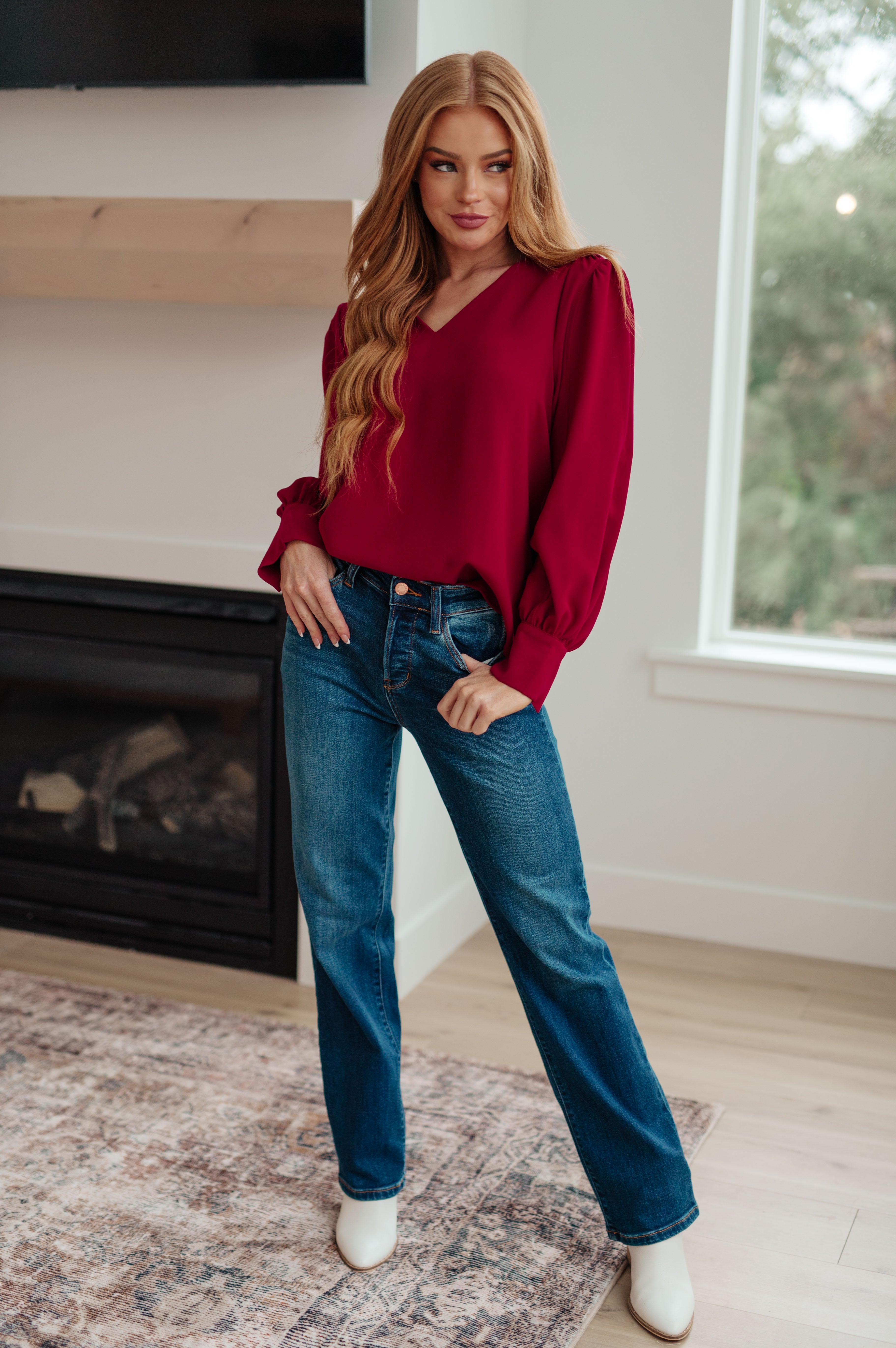 BackinBusinessV-NeckBlouse12