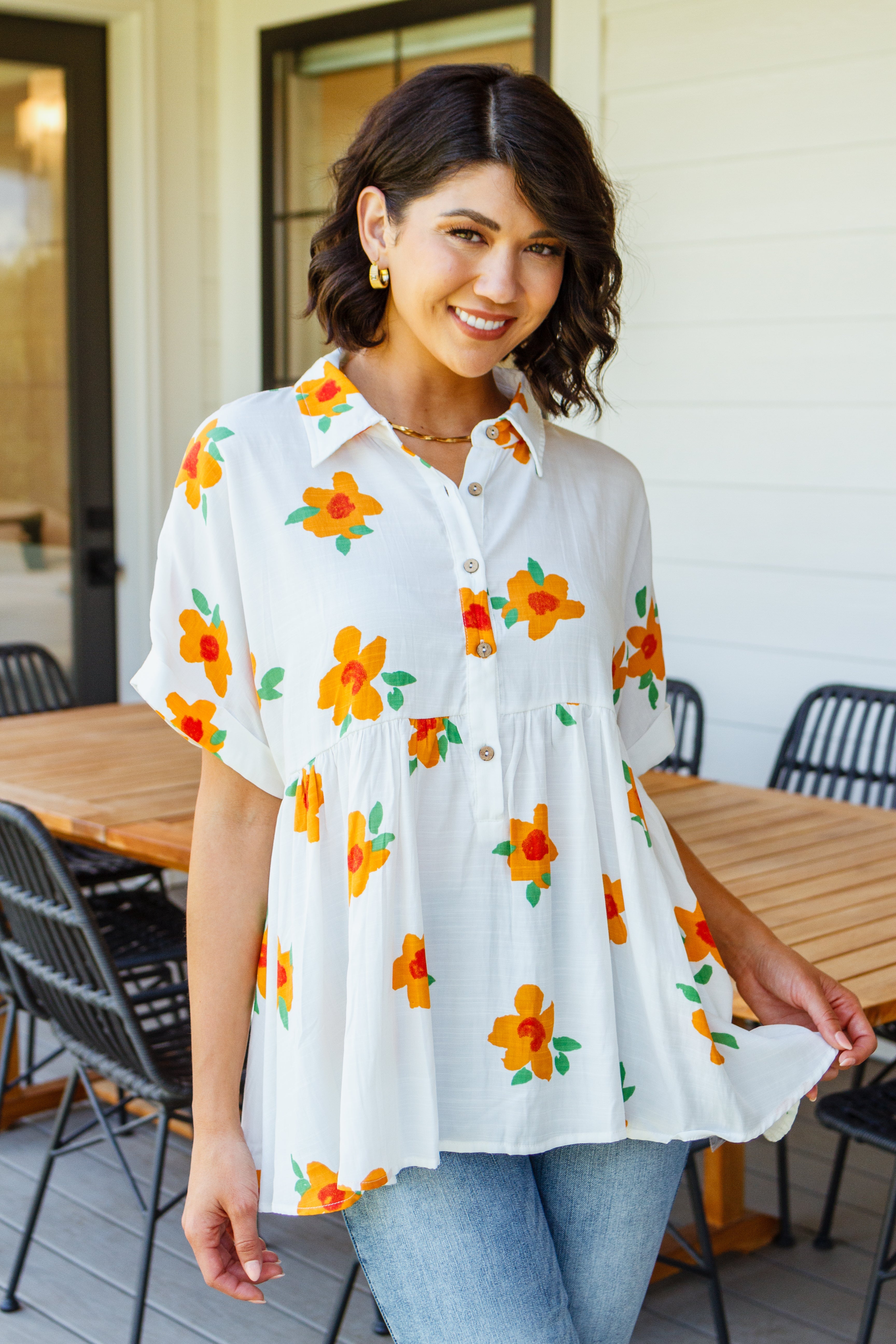 BlissedOutButtonUpBabydollTunic27