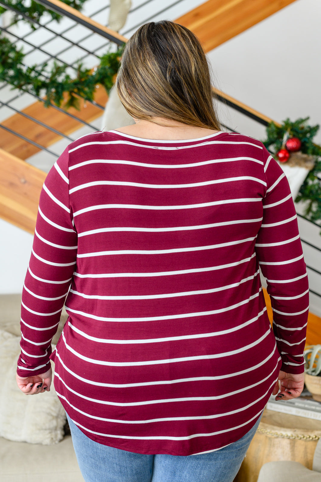 ErikaStripedV-NeckLongSleeveTopinBurgundy12