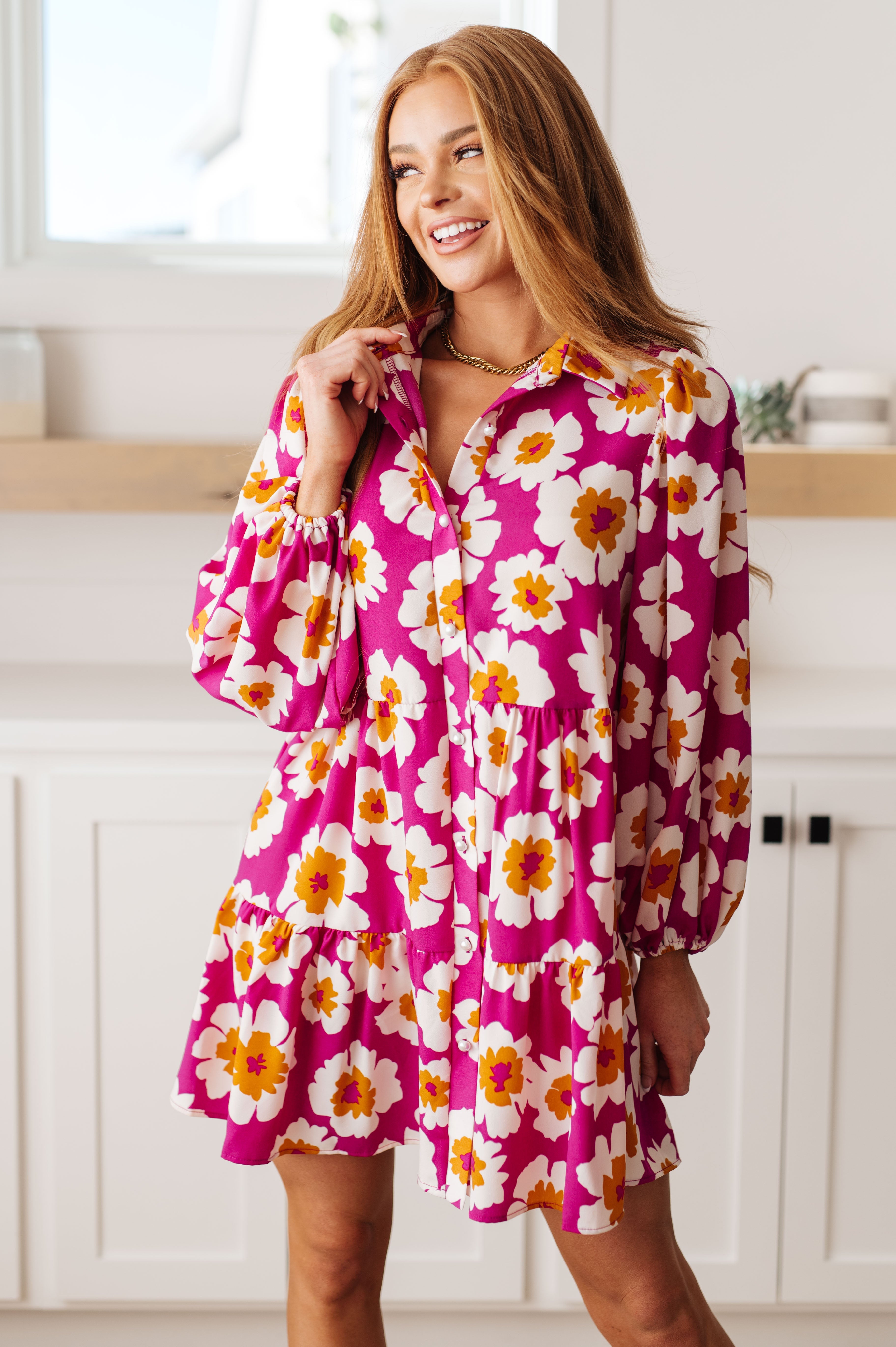 MagnificentlyModFloralShirtDress4