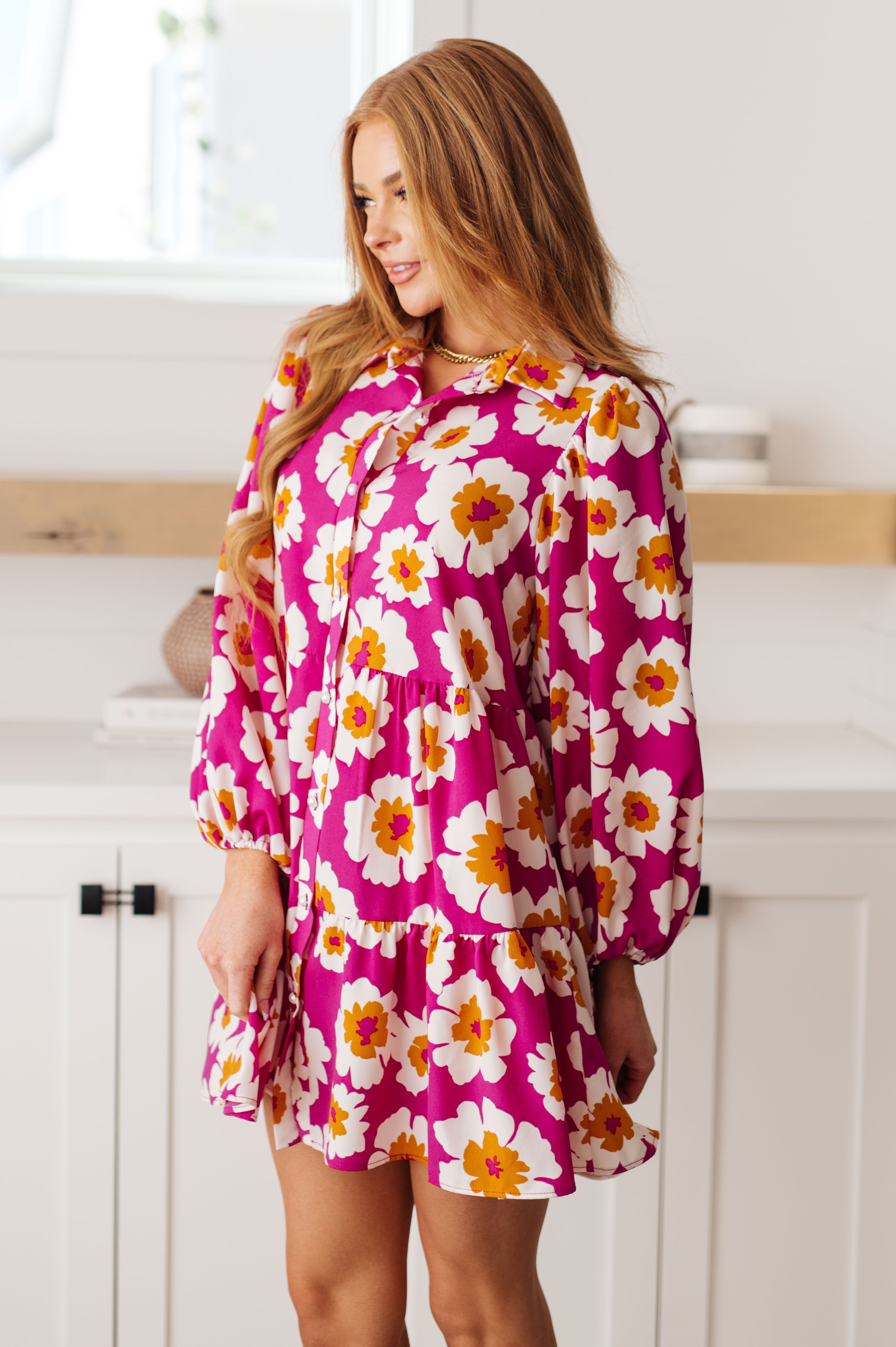 MagnificentlyModFloralShirtDress7