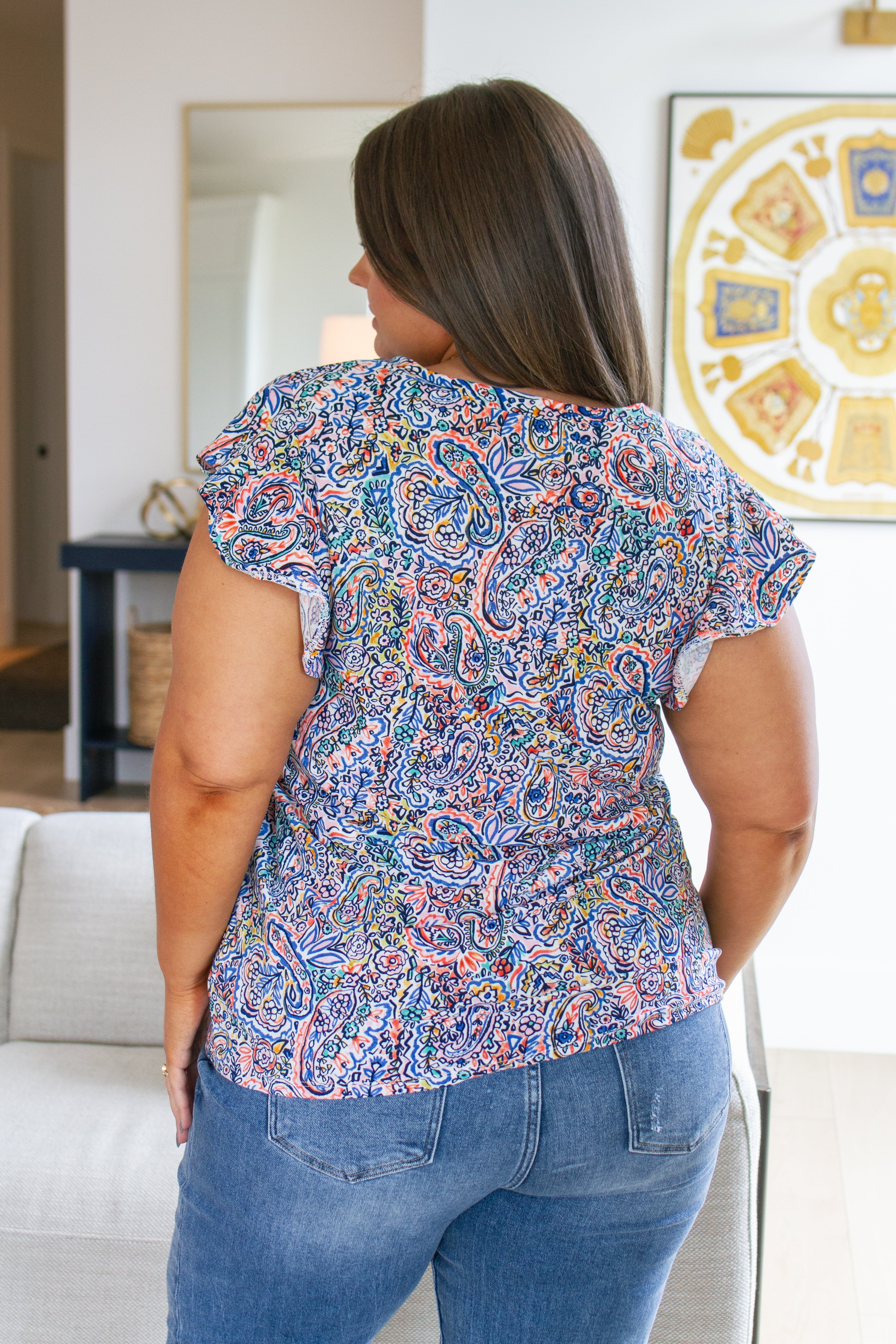 PatientinPaisleyFlutterSleeveTop16