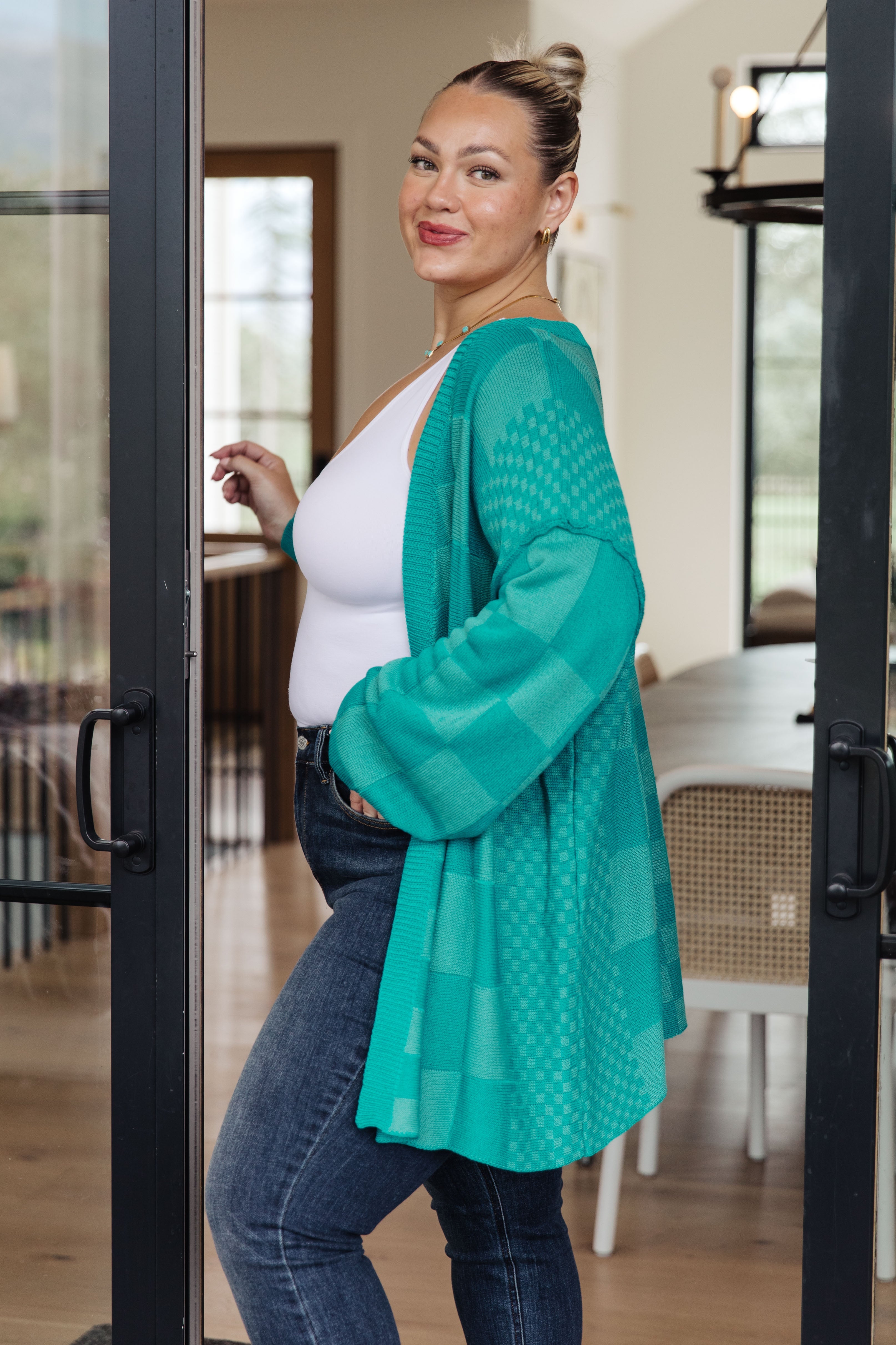 PinkySwearCheckeredOpenFrontCardigan4