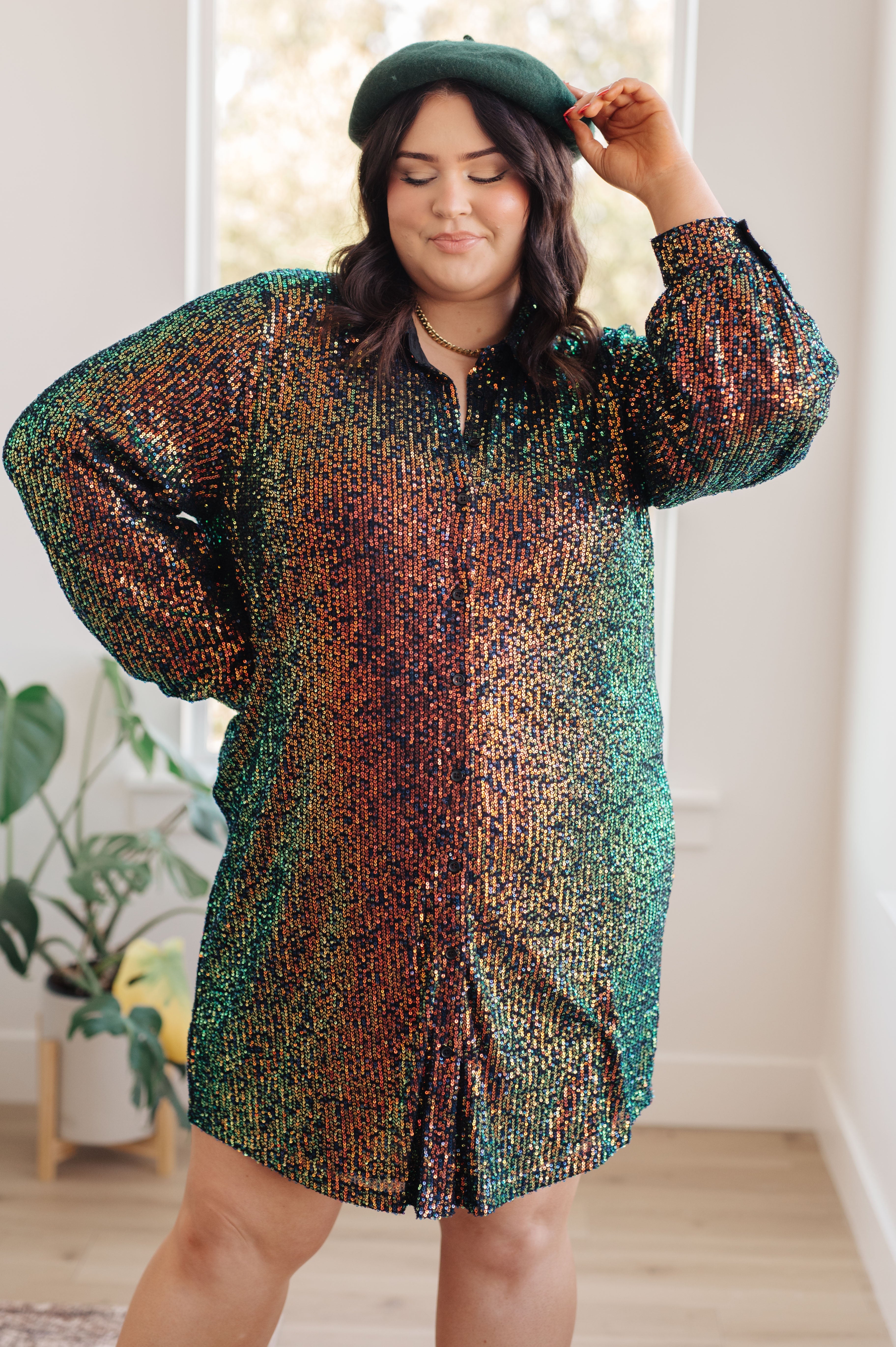ShimmeringSplendorSequinShirtDress14