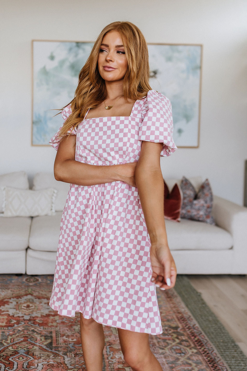TheMomentCheckeredBabydollDress16