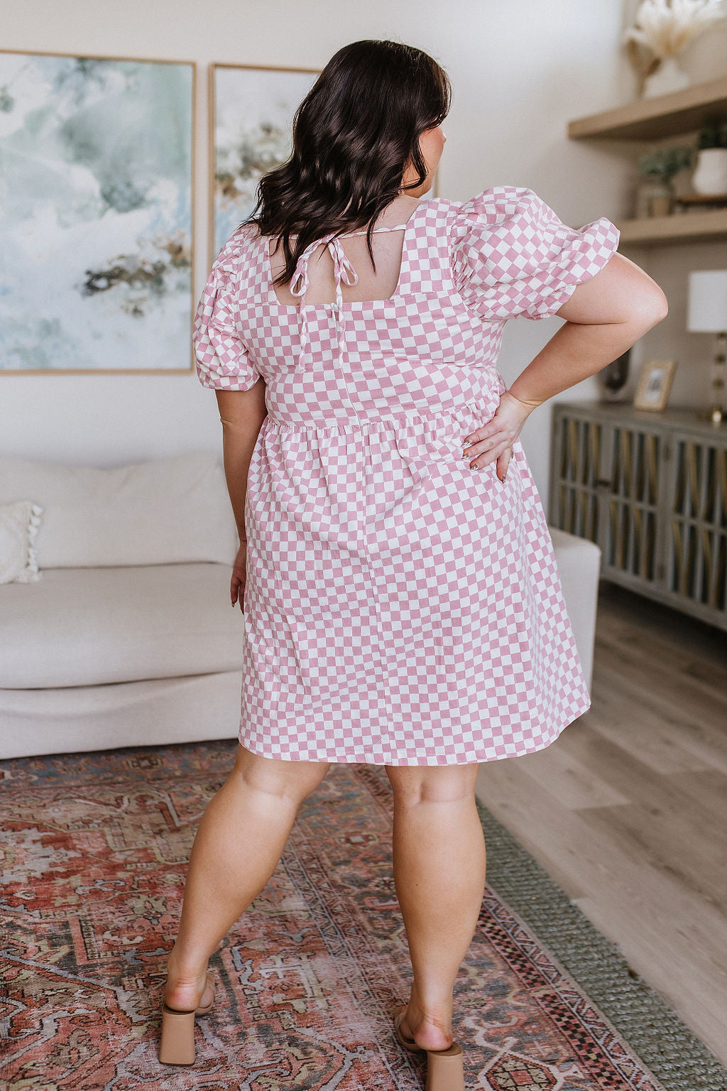 TheMomentCheckeredBabydollDress9