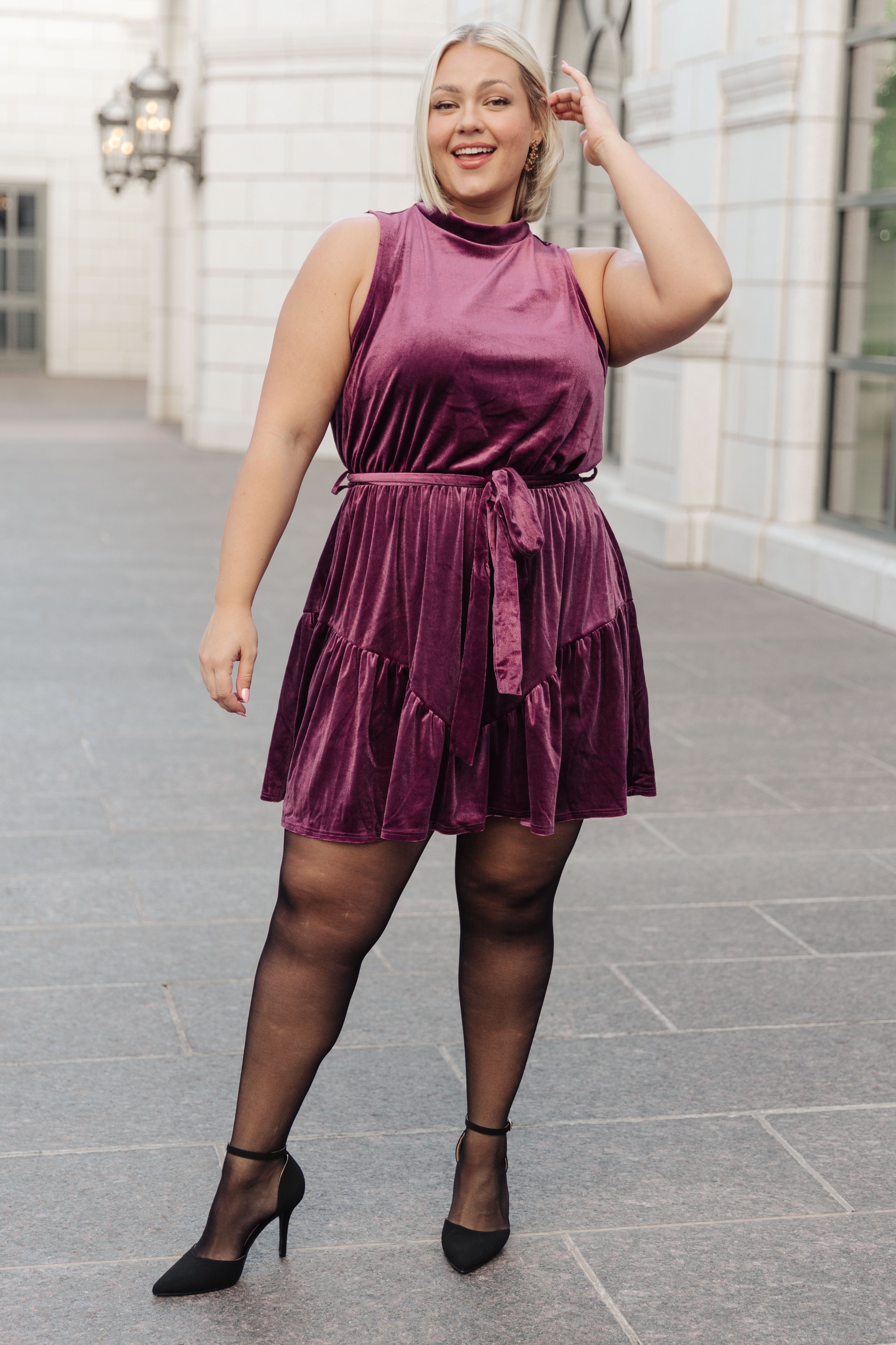 TiedInABowVelvetDress12