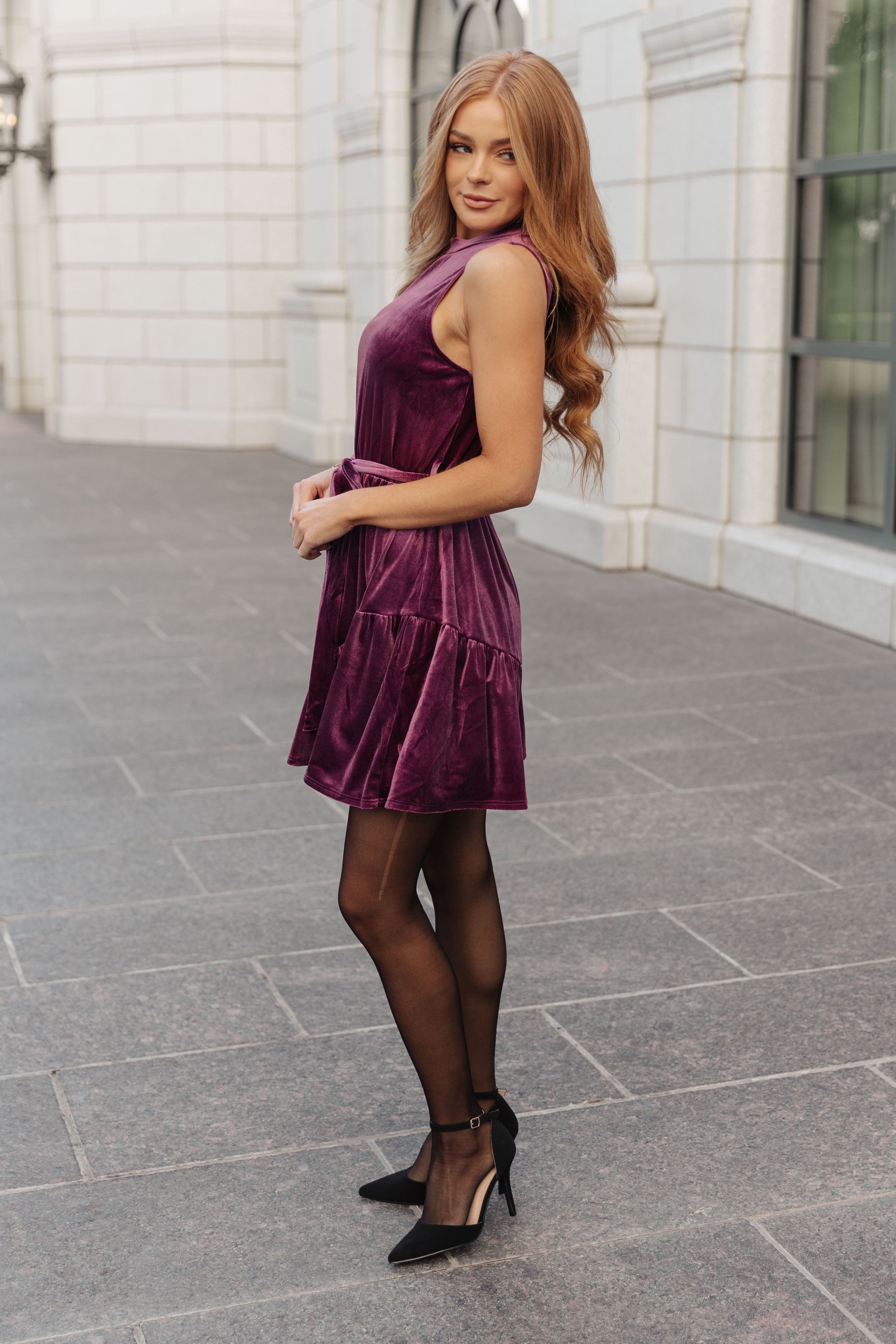 TiedInABowVelvetDress22